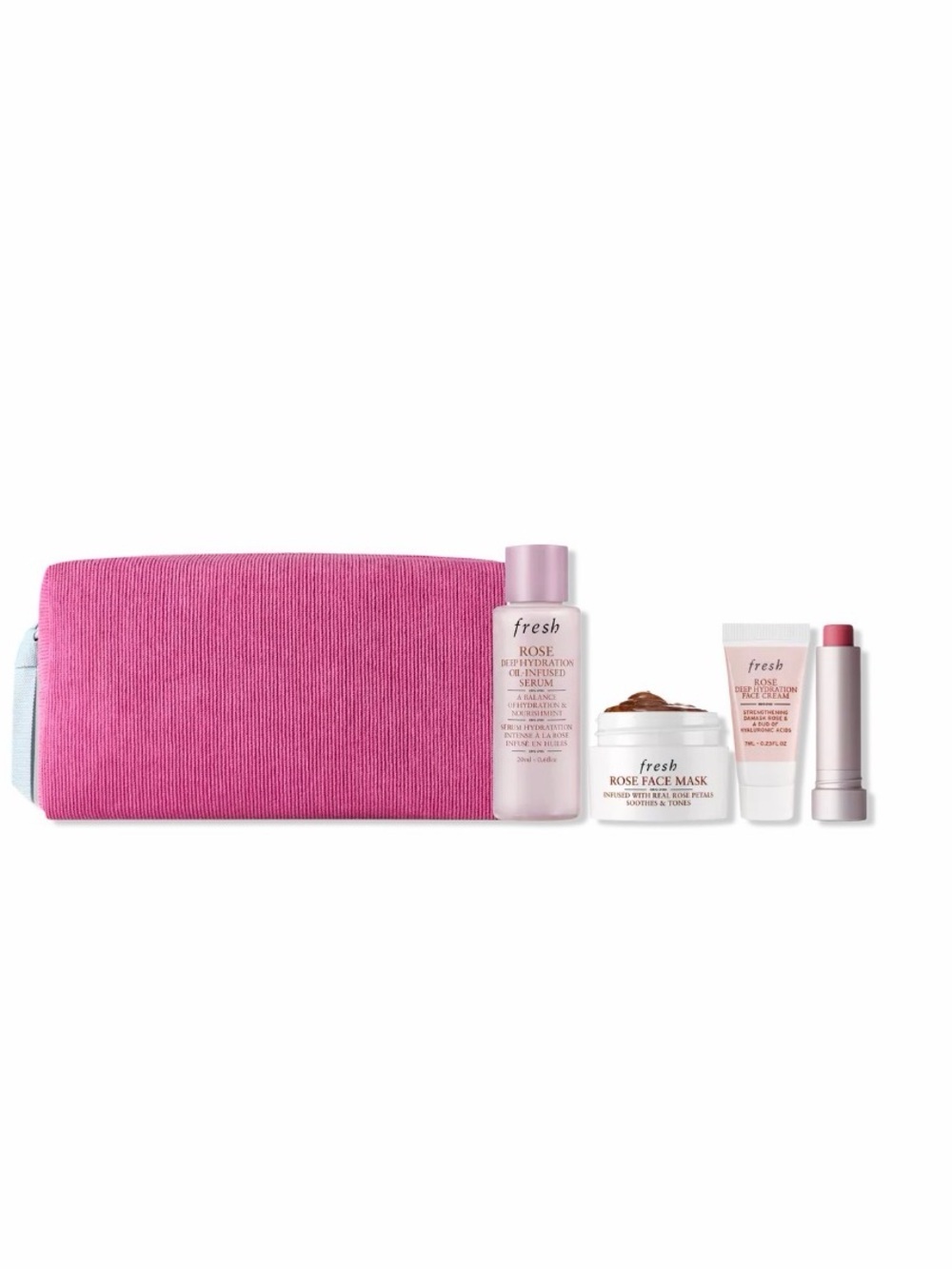 fresh Rose Skincare Gift Set with Pink Bag